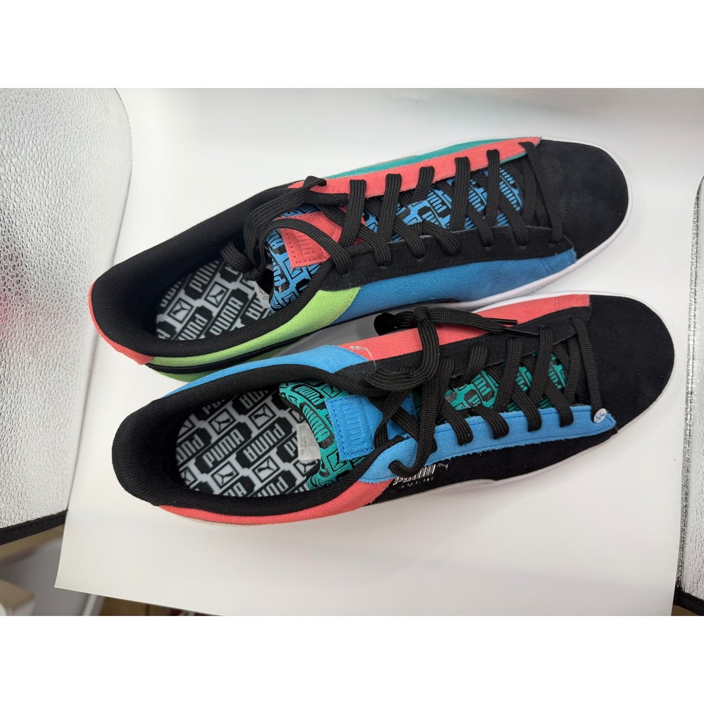 PUMA Suede Classix Fly Mens 13 Black Green Coral Blue Low Top Sneakers NWOB - Picture 4 of 5